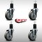 Service Caster 4'' SS Gray Poly Wheel Swivel 1-3/4'' Expanding Stem Caster Set, 4PK SCC-SSEX20S414-PPUB-134-4 - alternate 3